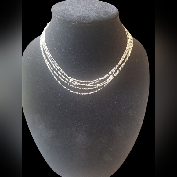 Chic Silver Layered Necklace - Picture 1 of 2